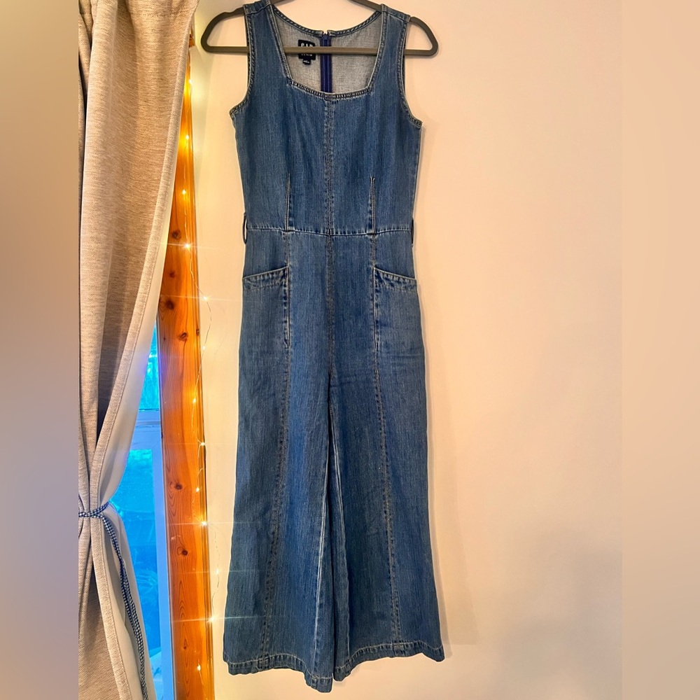 GAP Women's Denim Sleeveless Jumpsuit
